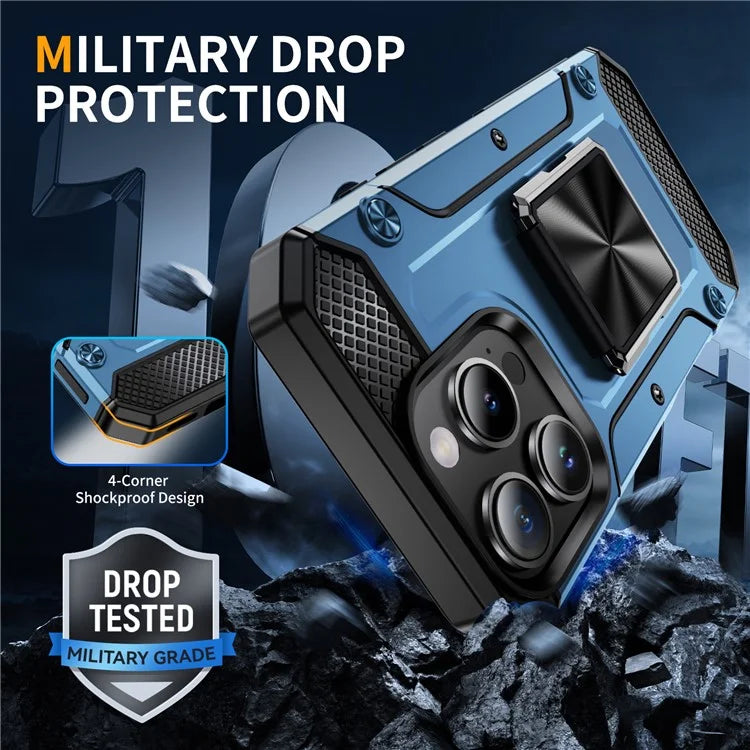 For iPhone 16 Pro Case Military Grade Anti-Drop TPU+PC Phone Shell