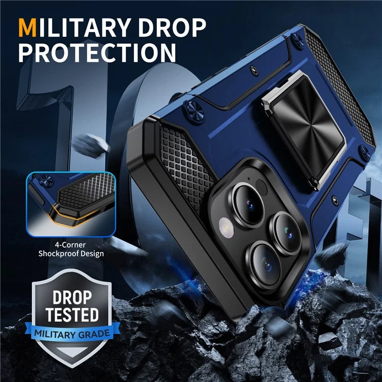 For iPhone 16 Pro Case Military Grade Anti-Drop TPU+PC Phone Shell