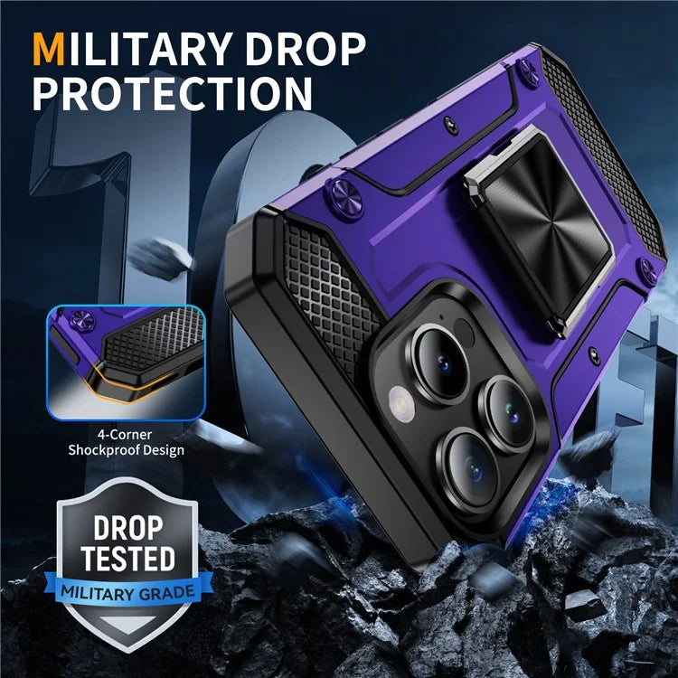 For iPhone 16 Pro Case Military Grade Anti-Drop TPU+PC Phone Shell