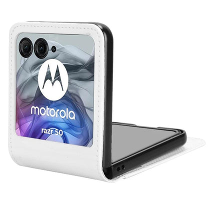 For Motorola Razr 50 5G Case PU Leather+PC Card Holder Mobile Phone Cover
