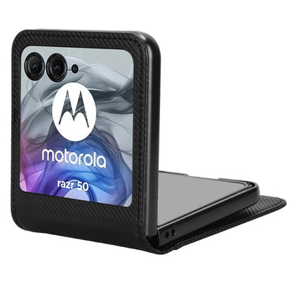 For Motorola Razr 50 5G Case PU Leather+PC Card Holder Mobile Phone Cover