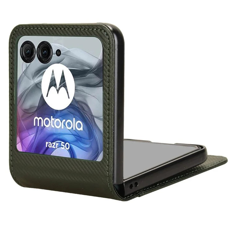 For Motorola Razr 50 5G Case PU Leather+PC Card Holder Mobile Phone Cover