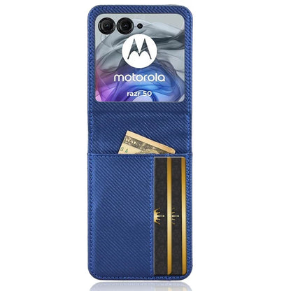 For Motorola Razr 50 5G Case PU Leather+PC Card Holder Mobile Phone Cover