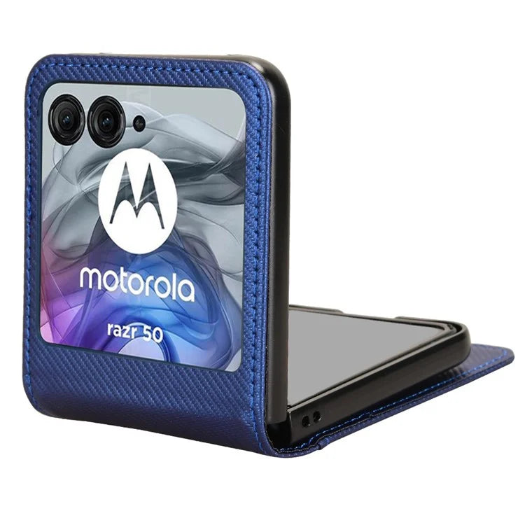 For Motorola Razr 50 5G Case PU Leather+PC Card Holder Mobile Phone Cover