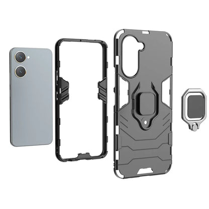 For vivo Y03 / Y28s 5G Case PC+TPU Protective Phone Cover with Ring Kickstand
