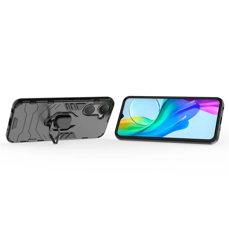 For vivo Y03 / Y28s 5G Case PC+TPU Protective Phone Cover with Ring Kickstand