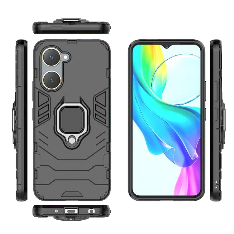 For vivo Y03 / Y28s 5G Case PC+TPU Protective Phone Cover with Ring Kickstand