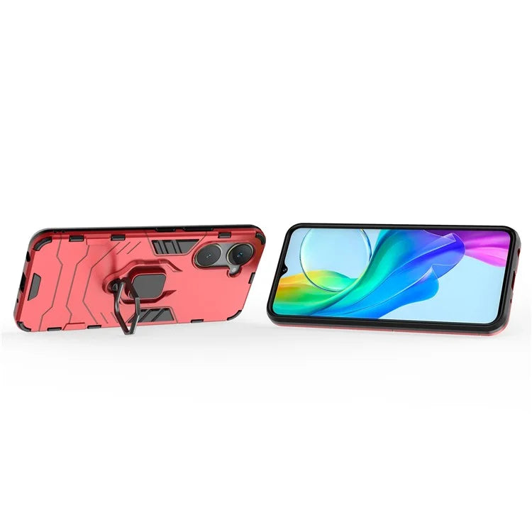 For vivo Y03 / Y28s 5G Case PC+TPU Protective Phone Cover with Ring Kickstand