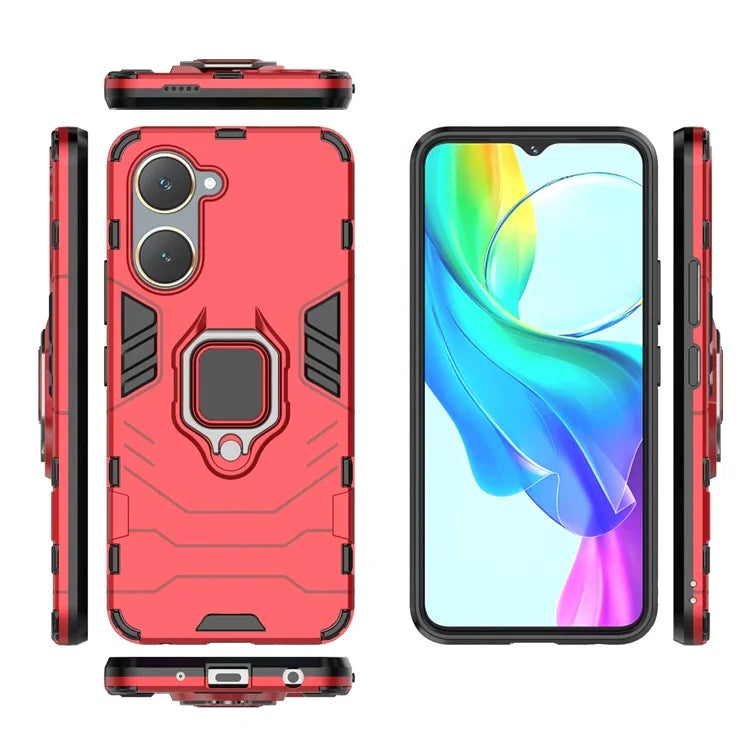 For vivo Y03 / Y28s 5G Case PC+TPU Protective Phone Cover with Ring Kickstand