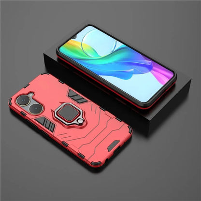 For vivo Y03 / Y28s 5G Case PC+TPU Protective Phone Cover with Ring Kickstand