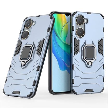 For vivo Y03 / Y28s 5G Case PC+TPU Protective Phone Cover with Ring Kickstand