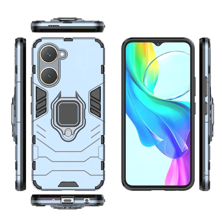 For vivo Y03 / Y28s 5G Case PC+TPU Protective Phone Cover with Ring Kickstand