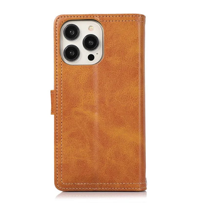 For iPhone 16 Pro Case Split Leather Magnetic Wallet Phone Protector with Wrist Strap