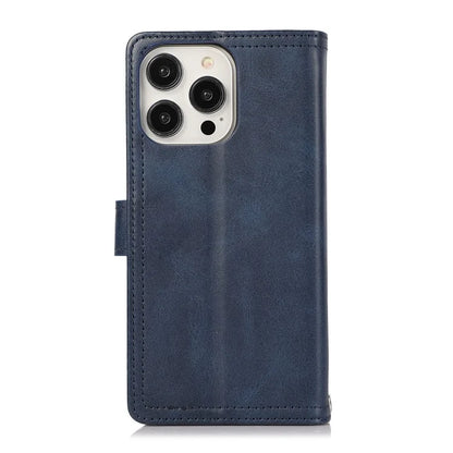 For iPhone 16 Pro Max Case Split Leather Magnetic Wallet Phone Protector with Wrist Strap