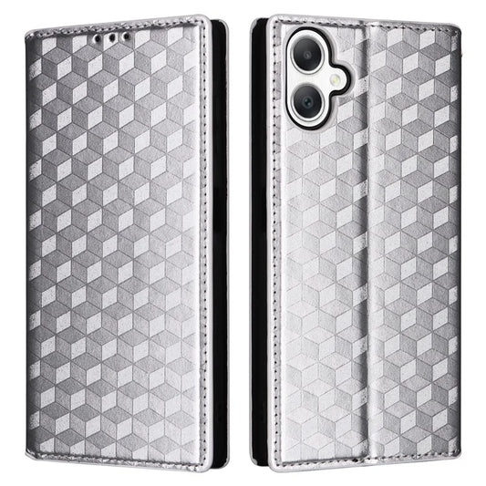 For Samsung Galaxy A06 Wallet Case Rhombus Imprinted Leather Phone Cover