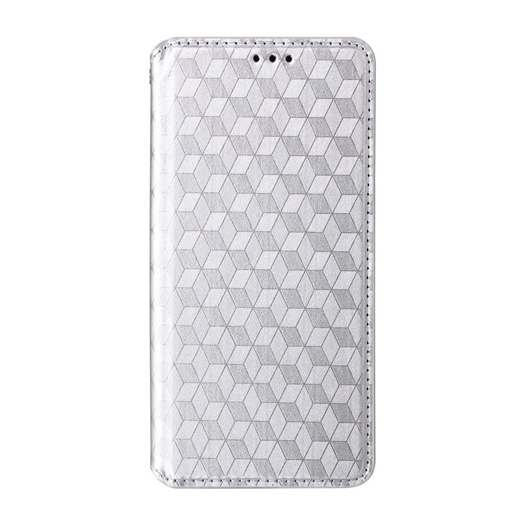 For Samsung Galaxy A06 Wallet Case Rhombus Imprinted Leather Phone Cover