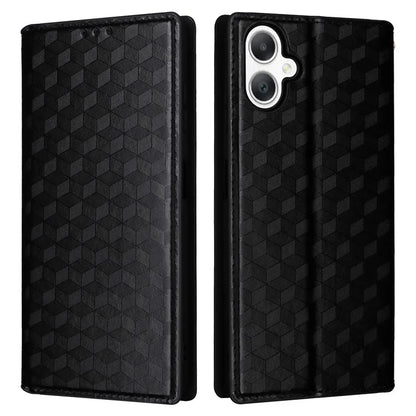 For Samsung Galaxy A06 Wallet Case Rhombus Imprinted Leather Phone Cover