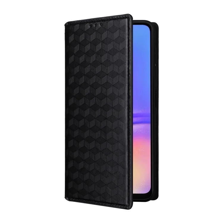 For Samsung Galaxy A06 Wallet Case Rhombus Imprinted Leather Phone Cover