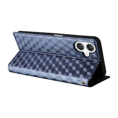 For Samsung Galaxy A06 Wallet Case Rhombus Imprinted Leather Phone Cover