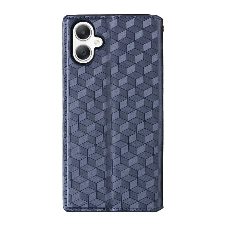 For Samsung Galaxy A06 Wallet Case Rhombus Imprinted Leather Phone Cover