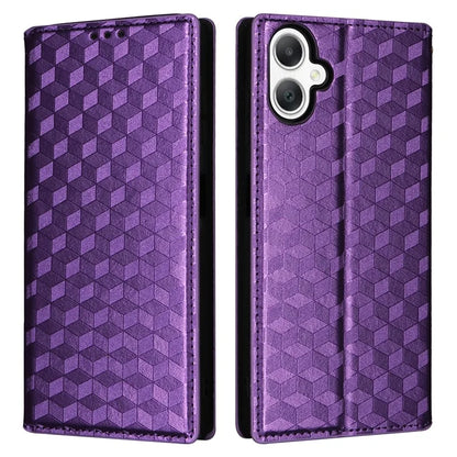For Samsung Galaxy A06 Wallet Case Rhombus Imprinted Leather Phone Cover