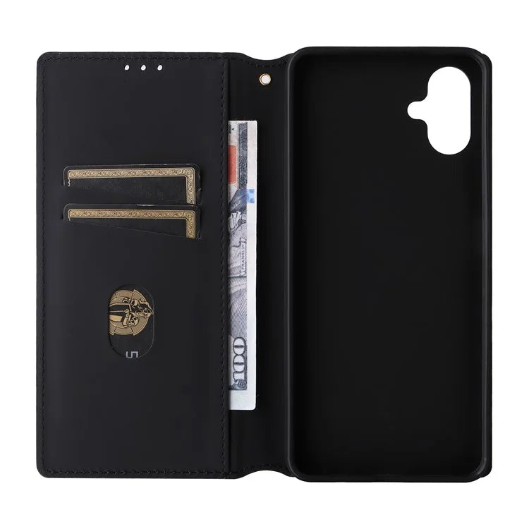 For Samsung Galaxy A06 Wallet Case Rhombus Imprinted Leather Phone Cover