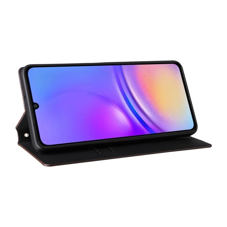 For Samsung Galaxy A06 Wallet Case Rhombus Imprinted Leather Phone Cover