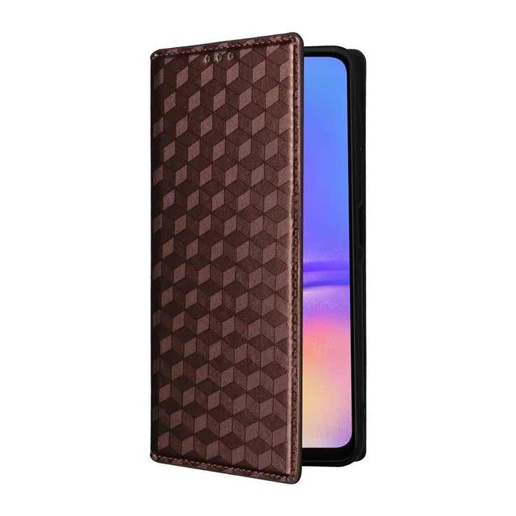 For Samsung Galaxy A06 Wallet Case Rhombus Imprinted Leather Phone Cover