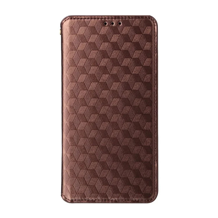 For Samsung Galaxy A06 Wallet Case Rhombus Imprinted Leather Phone Cover
