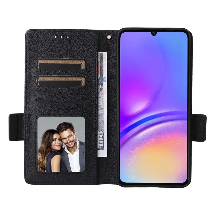 For Samsung Galaxy A06 Case Litchi Texture PU Leather Wallet Flip Phone Cover
