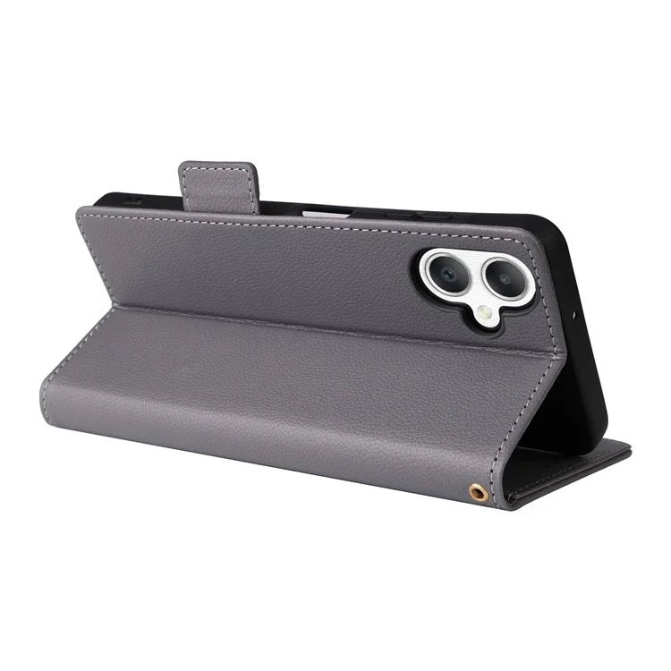 For Samsung Galaxy A06 Case Litchi Texture PU Leather Wallet Flip Phone Cover
