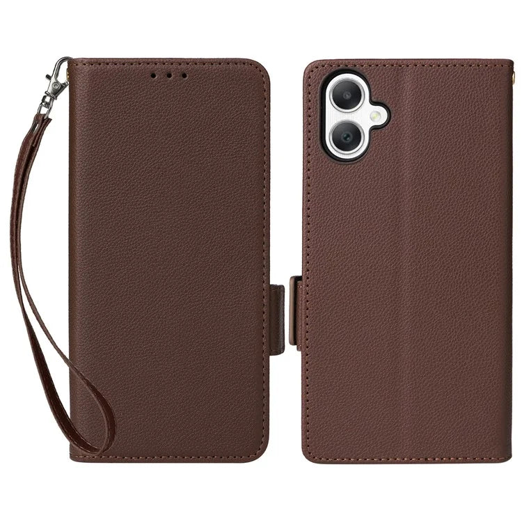For Samsung Galaxy A06 Case Litchi Texture PU Leather Wallet Flip Phone Cover