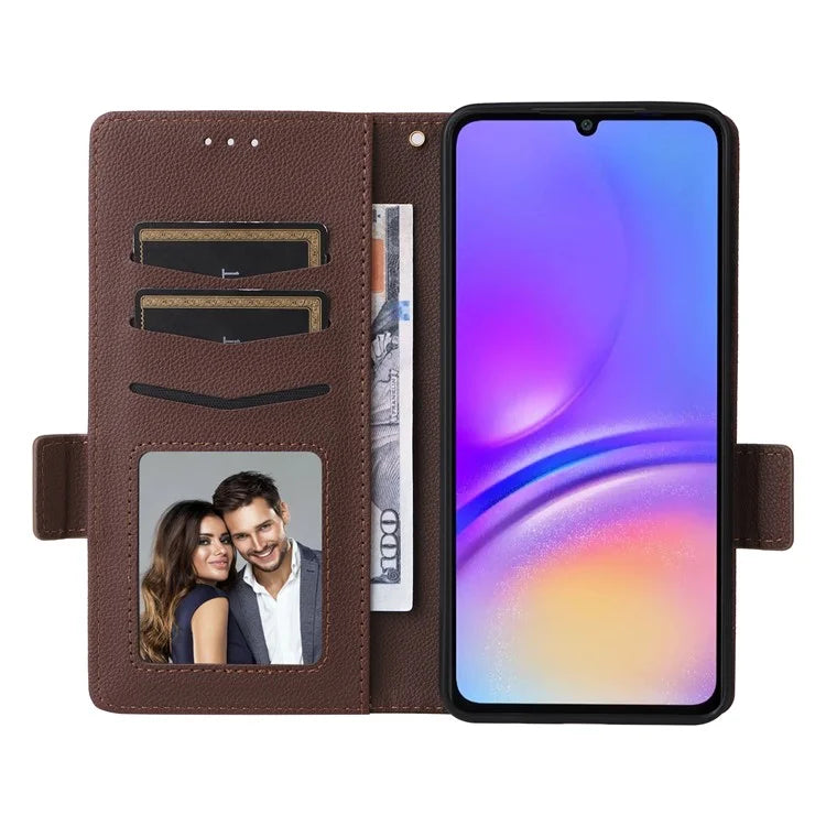 For Samsung Galaxy A06 Case Litchi Texture PU Leather Wallet Flip Phone Cover