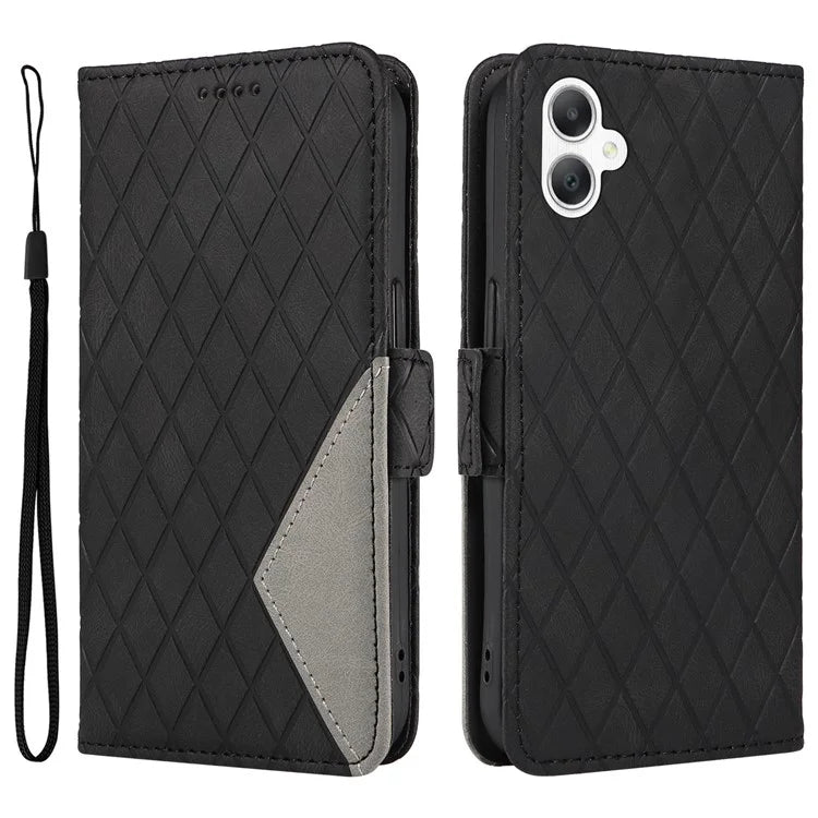 For Samsung Galaxy A06 Case Rhombus PU Leather Flip Phone Cover