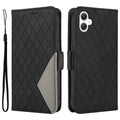 For Samsung Galaxy A06 Case Rhombus PU Leather Flip Phone Cover