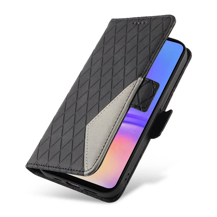 For Samsung Galaxy A06 Case Rhombus PU Leather Flip Phone Cover
