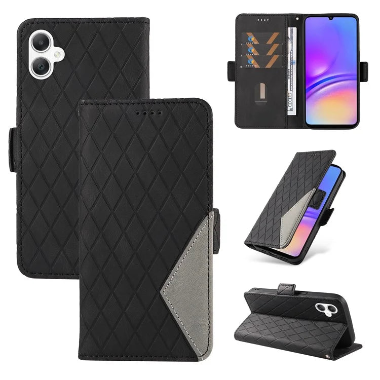 For Samsung Galaxy A06 Case Rhombus PU Leather Flip Phone Cover