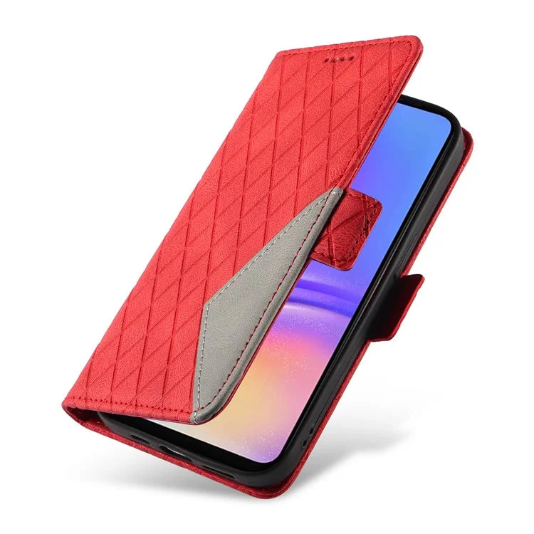 For Samsung Galaxy A06 Case Rhombus PU Leather Flip Phone Cover