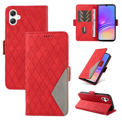 For Samsung Galaxy A06 Case Rhombus PU Leather Flip Phone Cover