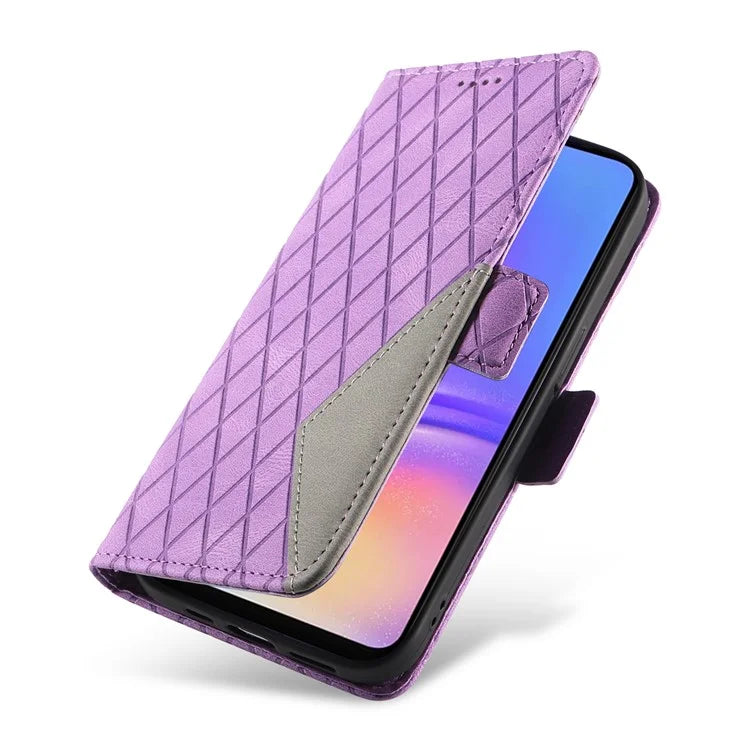 For Samsung Galaxy A06 Case Rhombus PU Leather Flip Phone Cover