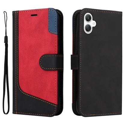 For Samsung Galaxy A06 Case Flip Wallet Leather Phone Cover 3 Color Splicing