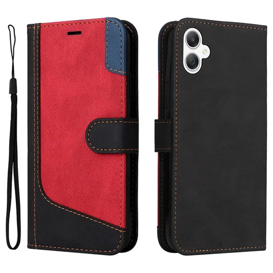 For Samsung Galaxy A06 Case Flip Wallet Leather Phone Cover 3 Color Splicing