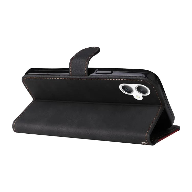For Samsung Galaxy A06 Case Flip Wallet Leather Phone Cover 3 Color Splicing