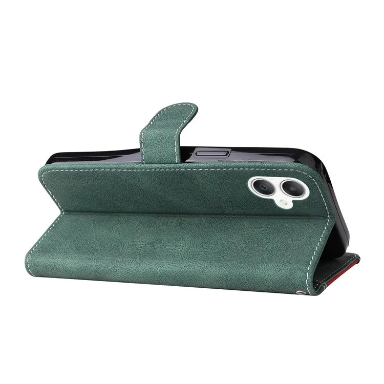For Samsung Galaxy A06 Case Flip Wallet Leather Phone Cover 3 Color Splicing