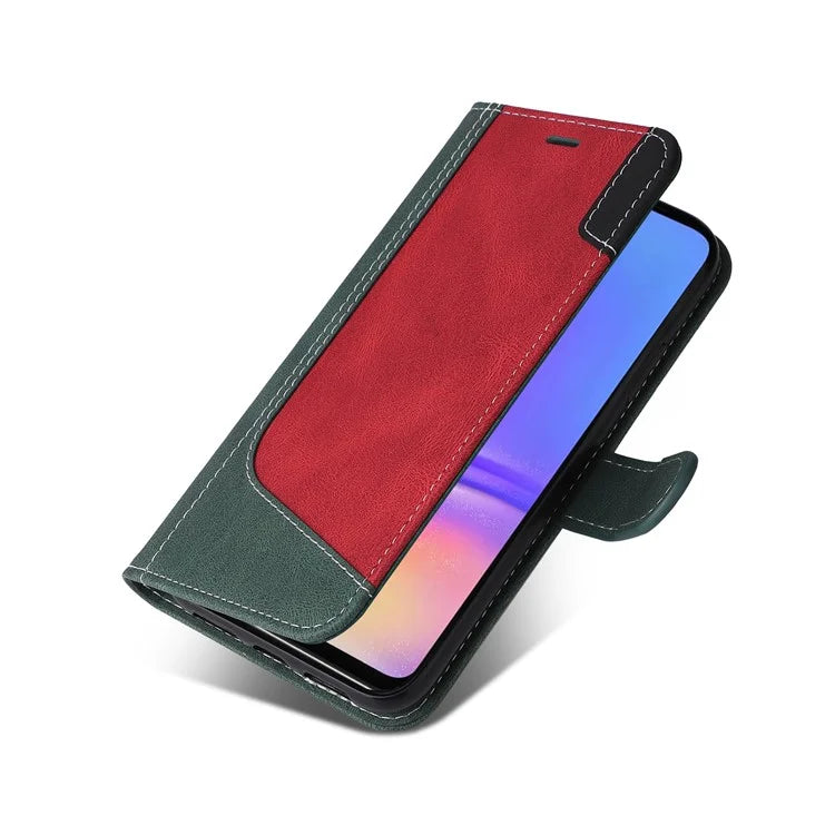 For Samsung Galaxy A06 Case Flip Wallet Leather Phone Cover 3 Color Splicing