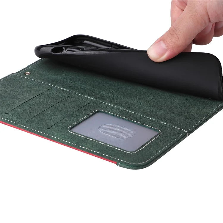 For Samsung Galaxy A06 Case Flip Wallet Leather Phone Cover 3 Color Splicing
