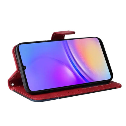 For Samsung Galaxy A06 Case Flip Wallet Leather Phone Cover 3 Color Splicing