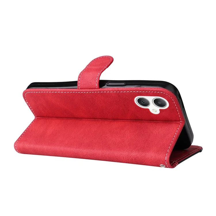 For Samsung Galaxy A06 Case Flip Wallet Leather Phone Cover 3 Color Splicing