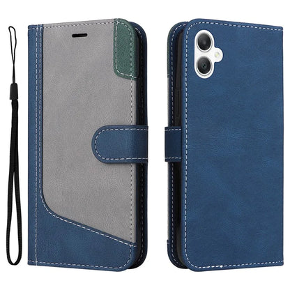 For Samsung Galaxy A06 Case Flip Wallet Leather Phone Cover 3 Color Splicing