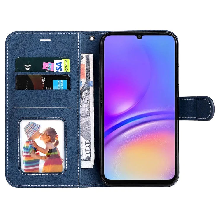 For Samsung Galaxy A06 Case Flip Wallet Leather Phone Cover 3 Color Splicing